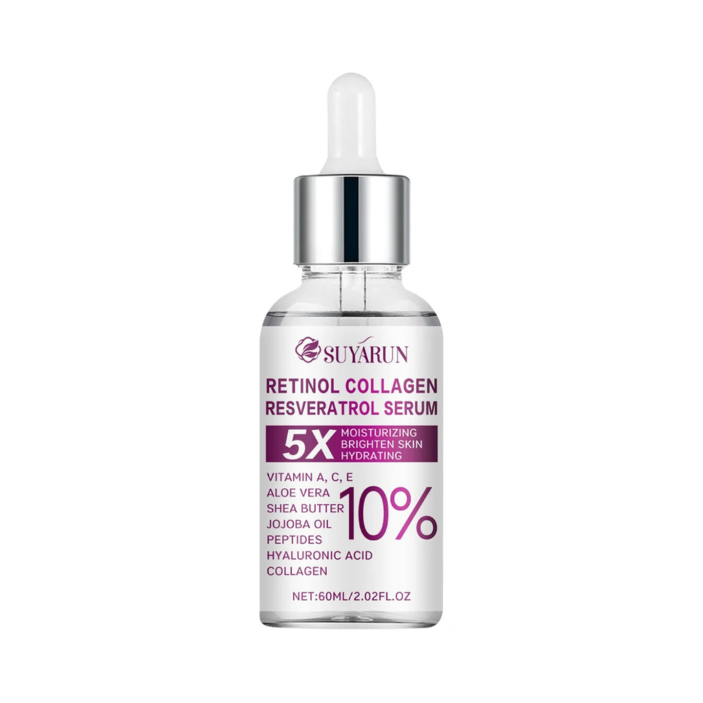 SUYARUN Retinol Resveratrol Facial Serum, Organic Brightening Moisturizer, Reduces Wrinkles & Dark Spots.