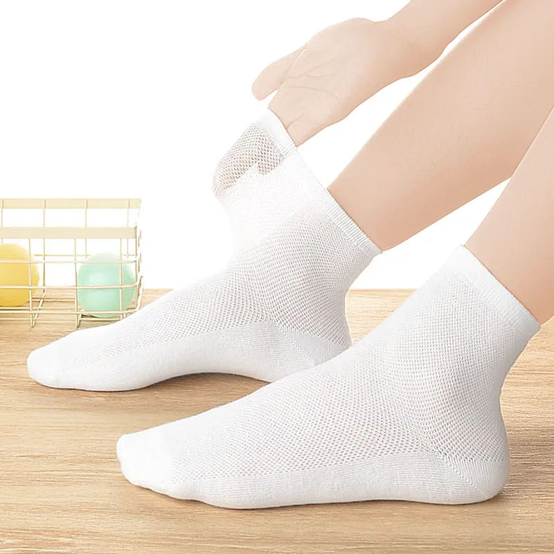 Children's Pure Cotton Mesh Boneless Summer Thin Ankle Socks OEKO-TEX Certified Safe for Kids Boys and Girls for School and Home