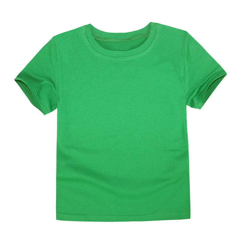 2-16 Years Boys Tshirts Cotton Short Sleeve Girls Clothes Summer Solid T-shirt Teenage Children Tees Kids Korean Top Baby  Cloth