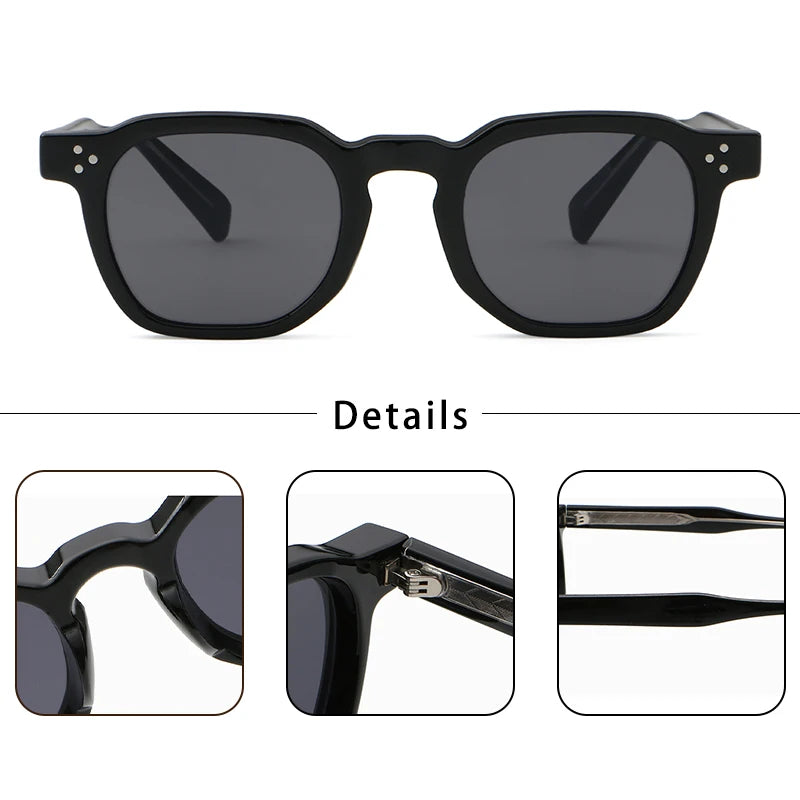 HBK New Square Vintage Sunglasses Men Square Fashion Punk Sun Glasses for Women Outdoor Travel Driving Beach Eyewear UV400