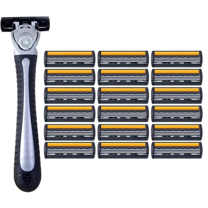 Metal Handle Manual Profession Face Care Beard 3-Layers Blade Safety Raze And Shaving Razor Stand Shaver Base For Man