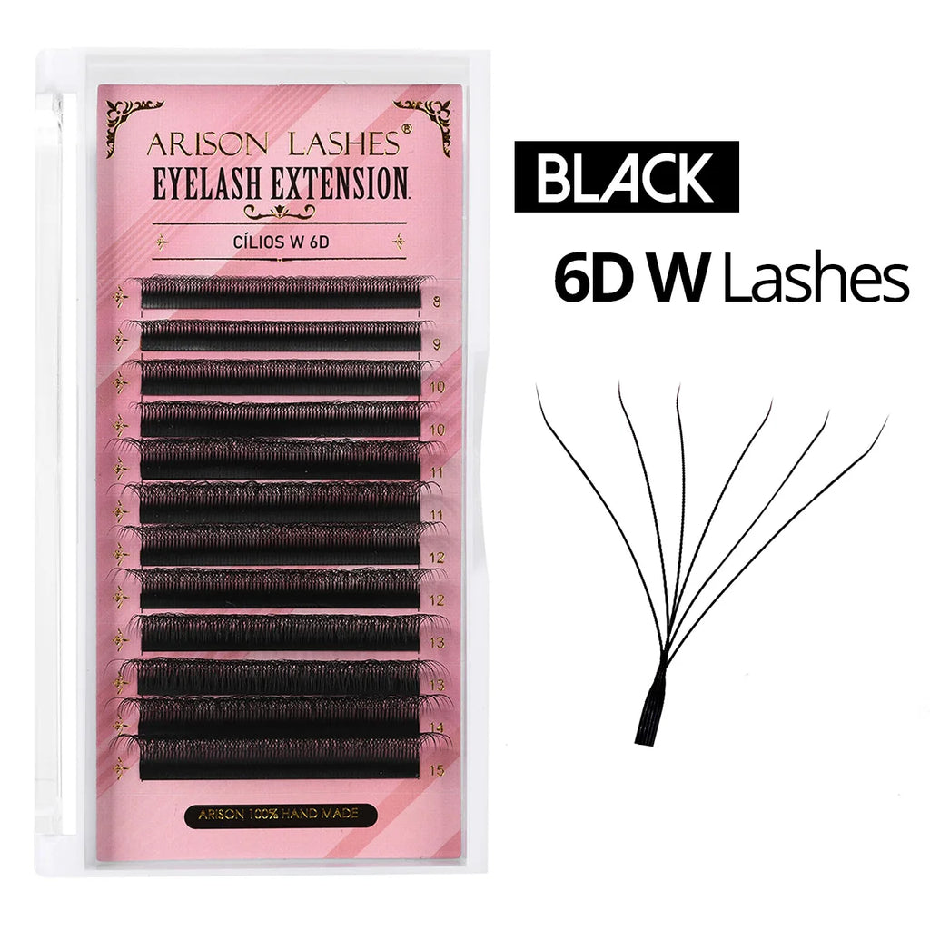 ARISON 3D/4D/5D/6D W-Shape Eyelashes Extension Premade Volume Fans YY-shape Lashes Faux Mink Soft Easy Faning Natural Lash