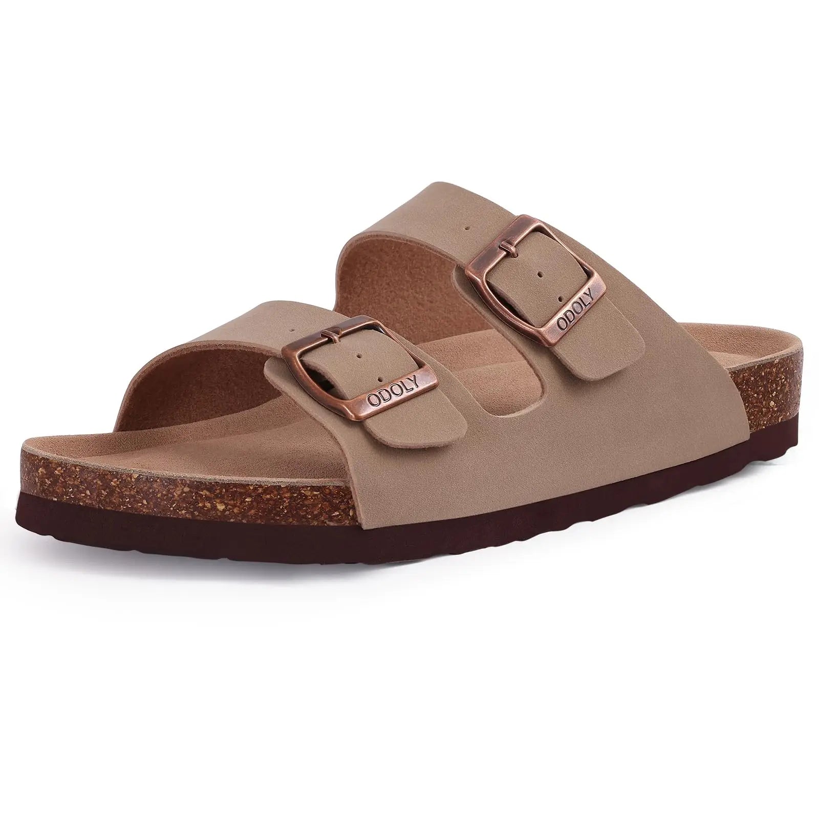 Bebealy Women's Cork Footbed Slide Men Sandal Summer Outdoor Sandals With Adjustable Buckle Beach Sandals Vacation Pool Sandals
