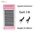 ARTSTAR 12Rows/tray False Eyelashes  J B Curl  6-20mm   Eyelashes Extensions  Matte Black Lashes Makeup tool