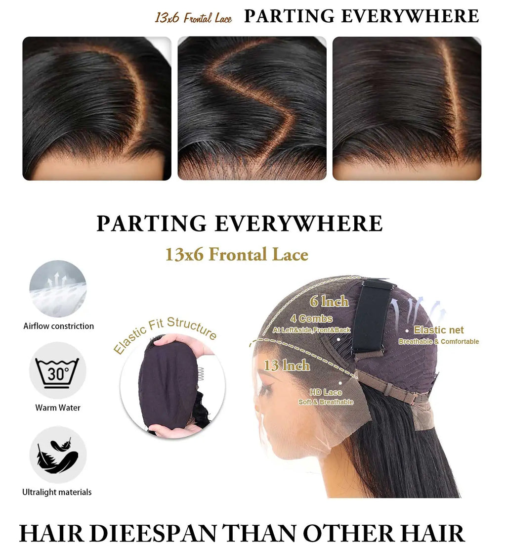 40 Inch 220 Density Bone Straight HD Lace Frontal Wig 13x6 Pre Plucked Brazilian 360 Full Lace Front Human Hair Wigs For Women