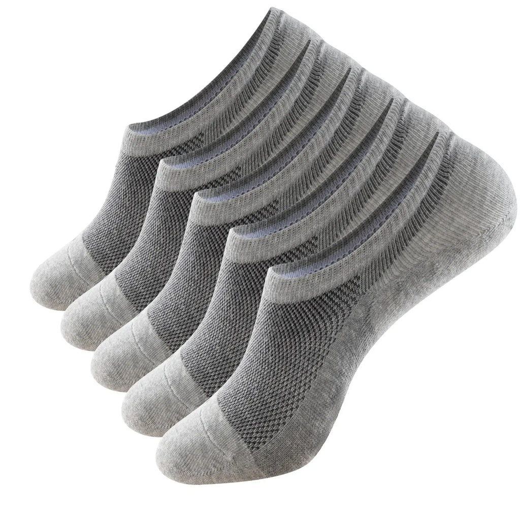 RMSWEETYIL 5 Pairs No Show Low Cut Short Invisible Liner No Slip Socks for Men and Women Cotton Thin Flat No See Boat Shoe Socks