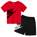 Children T-shirt+Shorts 2P Summer Clothing Fashion Letter Print Boy Girl Toddler 3-12Yrs Sports Short-Sleeved Casual Fashion Set