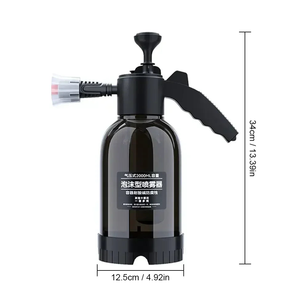 2L Hand Pump Foam Sprayer Snow Foam Gun Nozzle With Pressure Relief Valve Car Wash Spray Bottle Window Cleaning Tools