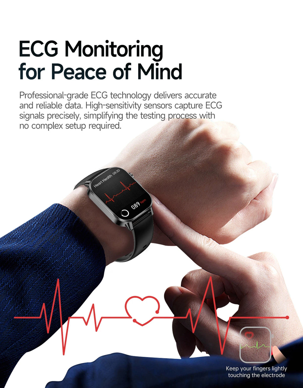 2026 New ECG+PPG Healthy Diagnose Smart Watch Men Body analysis Blood Pressure Lipid Uric Acid Women's Health Tracker Smartwatch