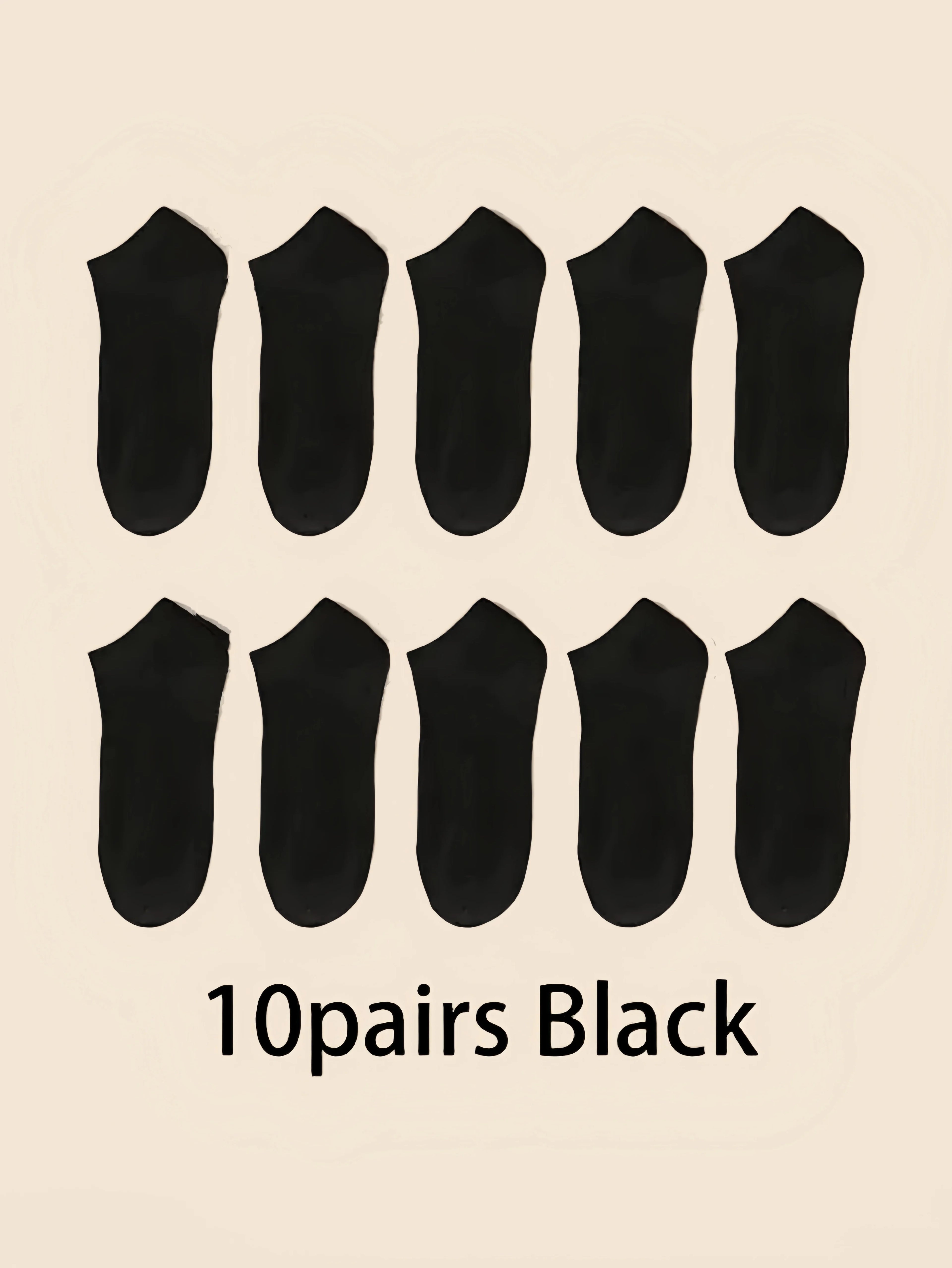 5/10/15 pairs of unisex boat socks, casual black, white and gray men's business socks, sweat-absorbent breathable