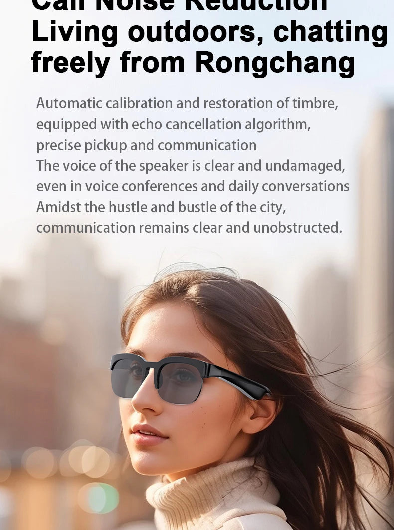 Lenovo Bluetooth Smart Glasses with Audio Mic AI Calling Real-time Translation Voice Assistant Smart Sunglasses for Men Women