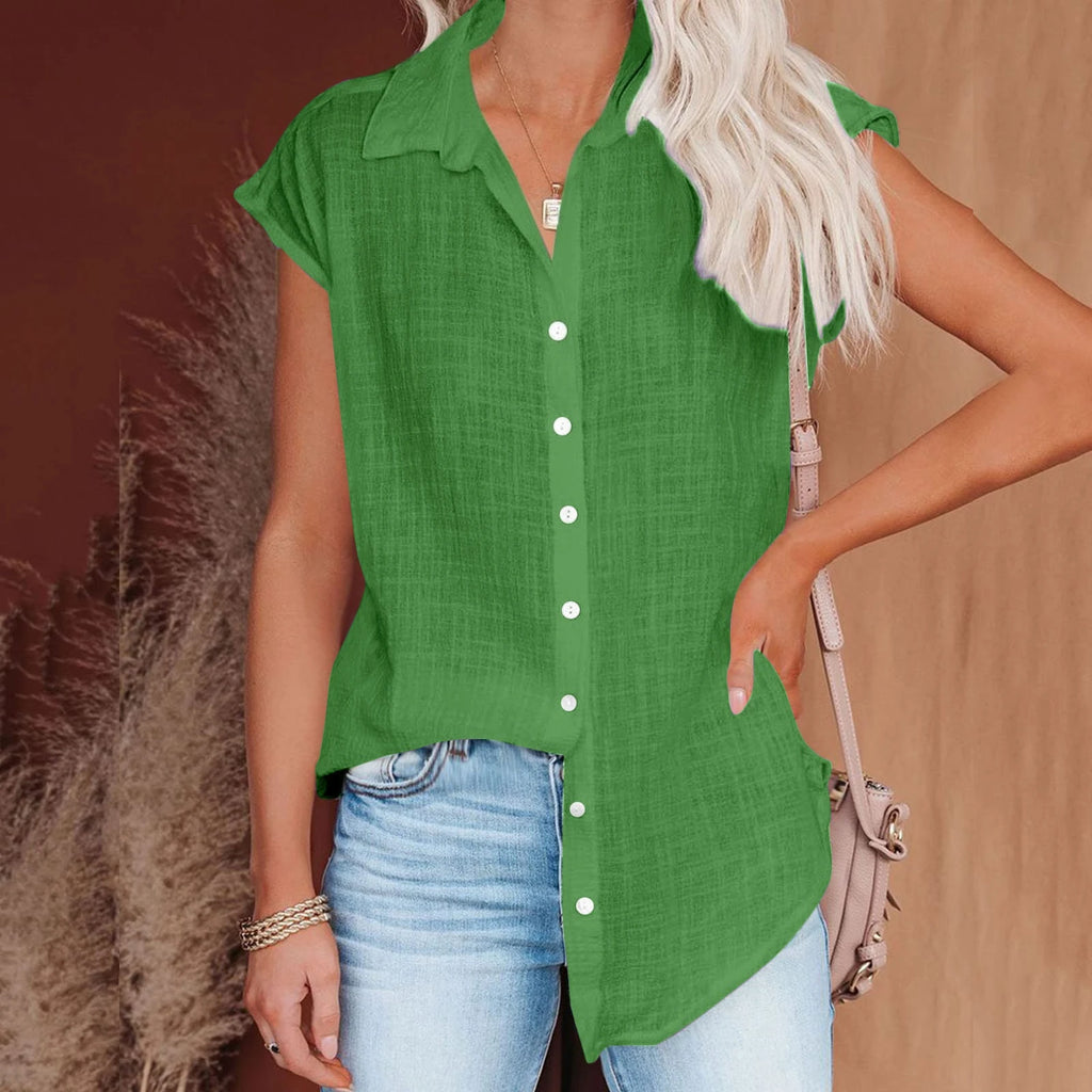 Summer Solid Cotton Linen Shirt Women's Clothing Casual Short Sleeve Tops Tee Ladies T-Shirts Blusas Thin Loose T Shirt Woman