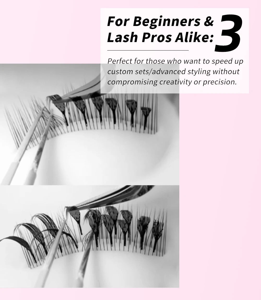 LAKANAKU Narrow Spire Eyelashes Extension Anime Lashes Spire Clusters Manga Style Feather Lightweight Premade Fans Extension