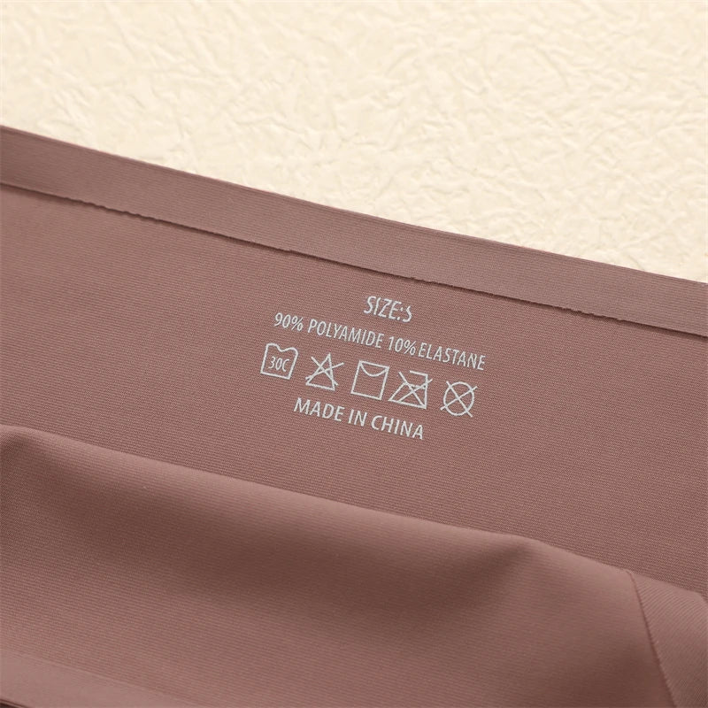 5PCS Seamless Underpants Women Ice Silk Thongs Sexy Low Waist Bikini T-back Female Solid Color Traceless G-String Panties XS-XL