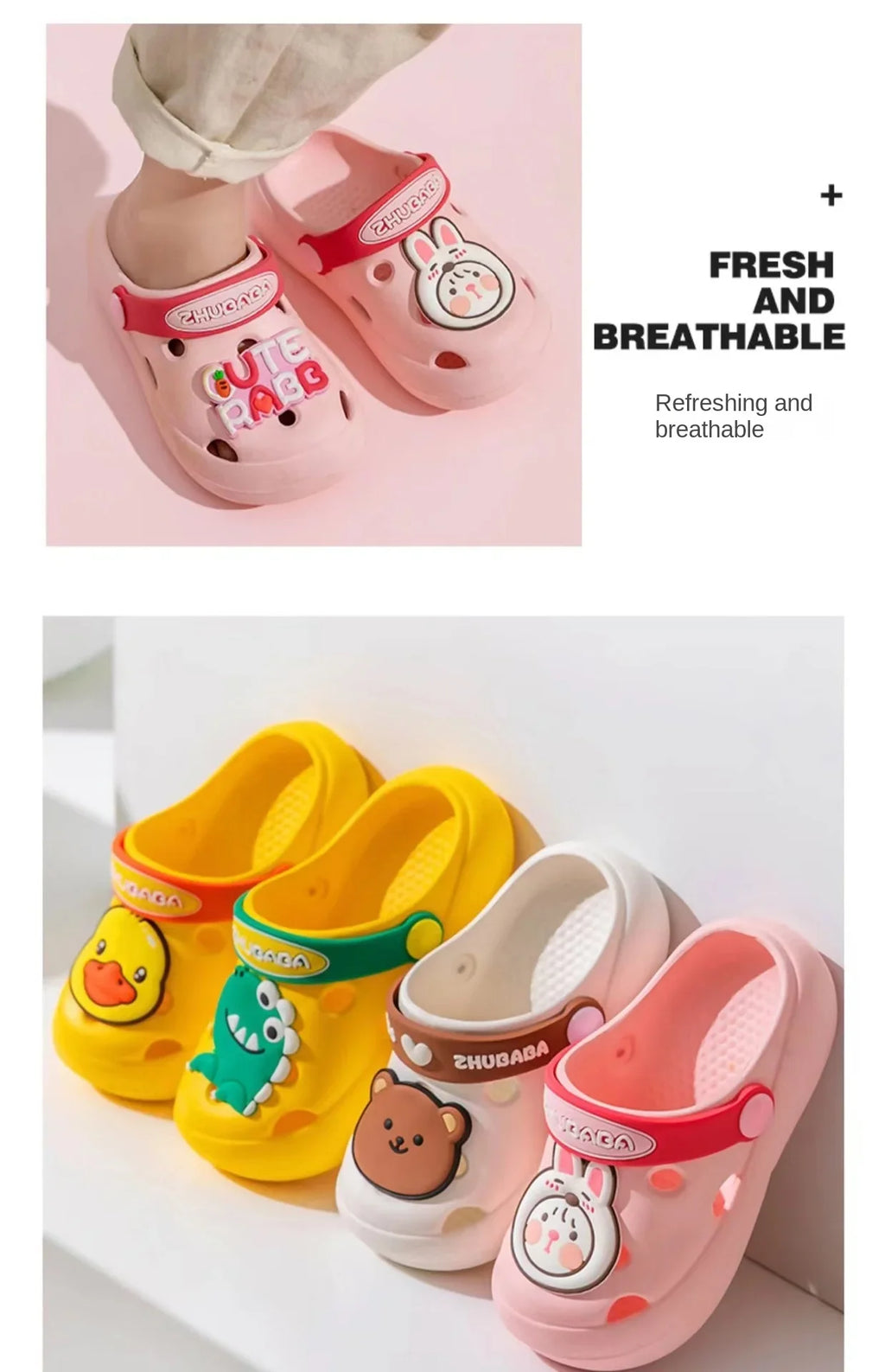 Cartoon Home Slippers Kids Fashion Cute Soft Soled Non-slip Sandals Summer New Design Shoes Baby Unisex PVC Round Head Slippers