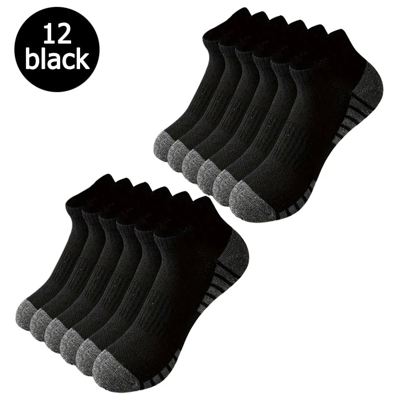 6/12 pairs of anti odor and sweat absorbing mesh breathable socks suitable for running outdoor sports men's and women's socks
