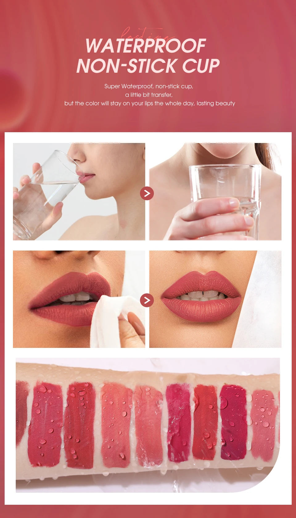 Velvet Matte Lip Gloss Tint 12 Shades Waterproof Long Lasting Nonstick Cup Liquid Lipstick Makeup Cosmetics For Women