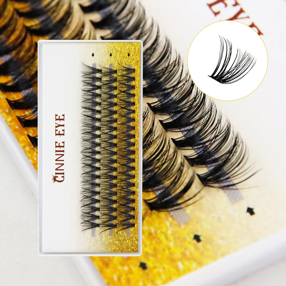 60D Bundles Fluffy Eyelash Volume Eyelash Extension DIY 80D Individual Cluster Lashes Bunches Natural Lash Fox Eye Self Fanning