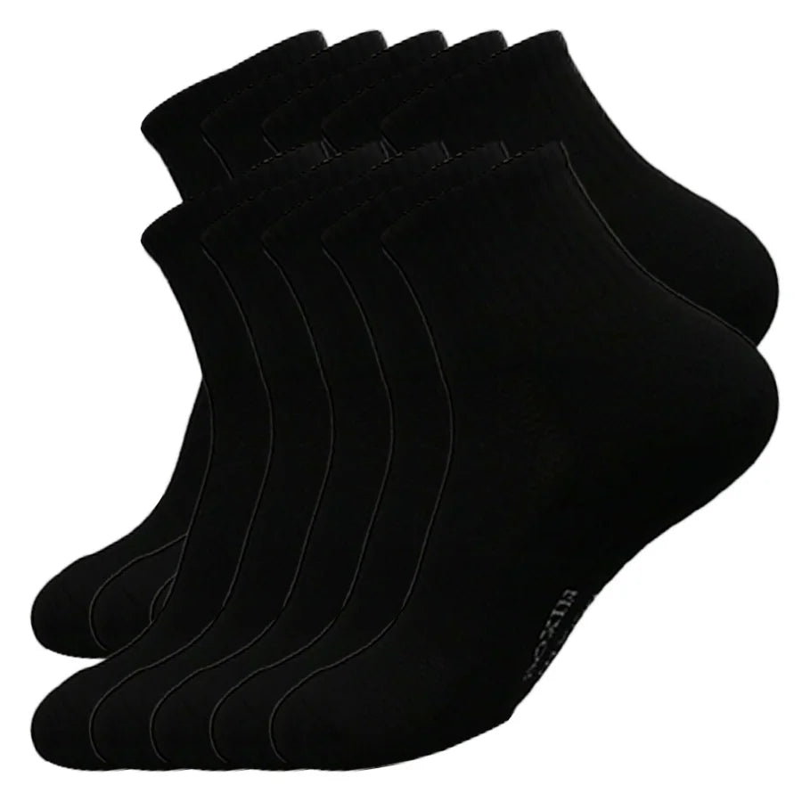 5/10/20 Pairs New Cool Men Black White Warm Socks Set Autumn Winter Male Solid Color Sport Short Socks For Men Dropshipping