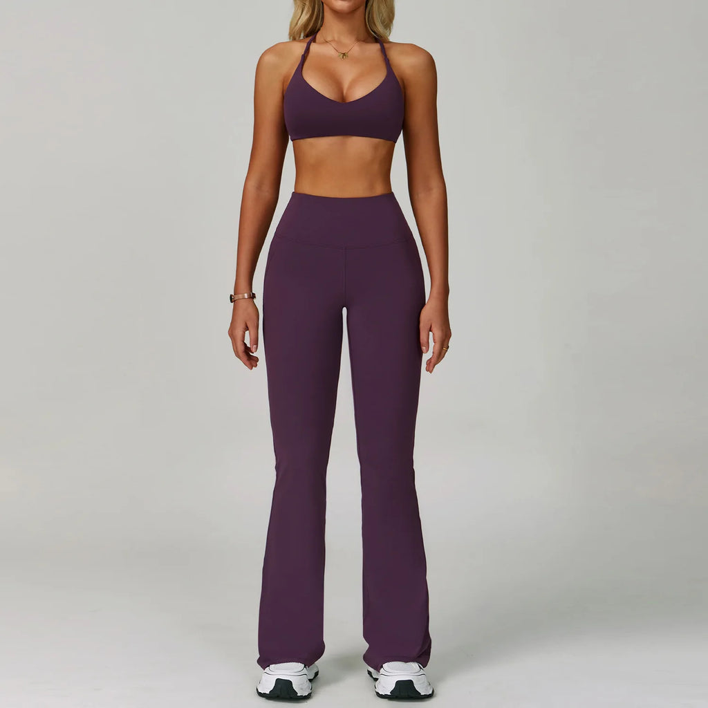 Hearuisavy Women's Running Comfort 2Pcs Sports Pants Set High Waist Push Up Workour Sportswear Casual Cycling Jogging Yoga Bras