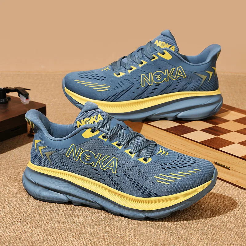 Men's Running Shoes Jogging Breathable Mesh Cushioning Non-Slip Outdoor Luxury shoes Couple Trainer Race Sneakers Off-road Shoes