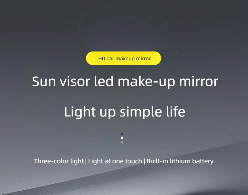 Car Interior Mirrors Sun Visor Plate LED HD Makeup Mirror for Girls Women Rechargeable Fill Light Universal Thin Vanity Mirror