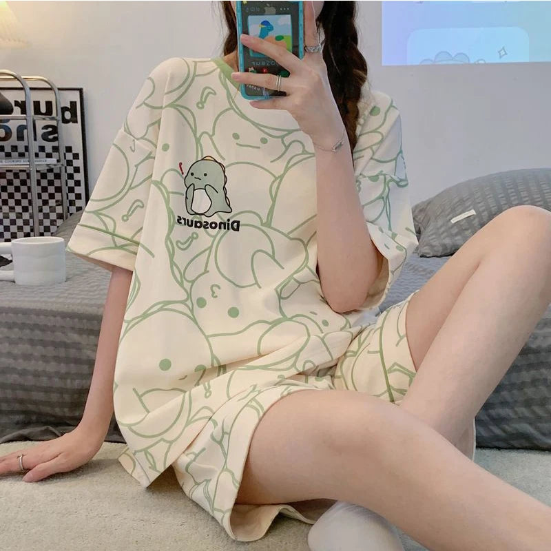 Sleepwear Set Women Short Pajamas for Women Women's Summer Pajamas Pajama Sets Pijama Woman Home Wear Panties Sleep Lounge