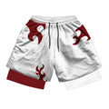2 in 1 Athletic Gym Shorts for Men Stylish 3D Print Shorts with Pockets Quick Dry Stretchy Summer Sports Fitness Running Jogging