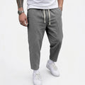 Fashion Men's Linen Trousers Solid Color Casual Pants for Men Sport Breathable Baggy Pant Summer Beach Lightweight Cotton Pants