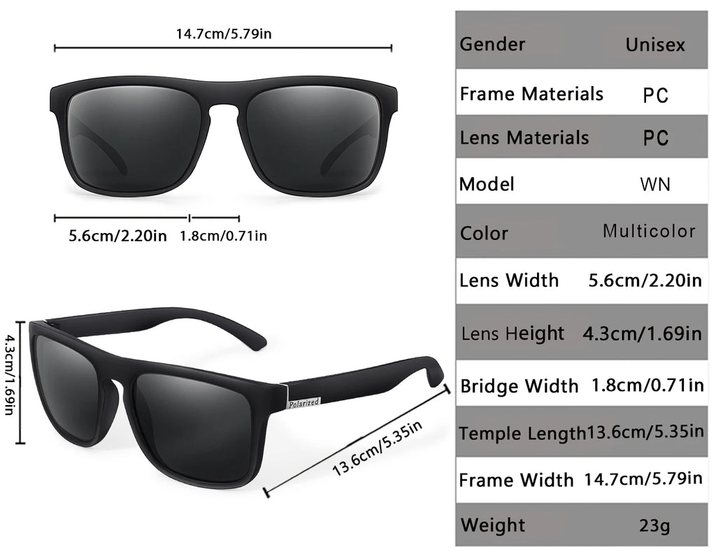 Retro Style Square Frame Polarized Cycling Sunglasses Men Night Vision Car Driving Sunglass Dirt Bike Motorcycle Glasses UV400
