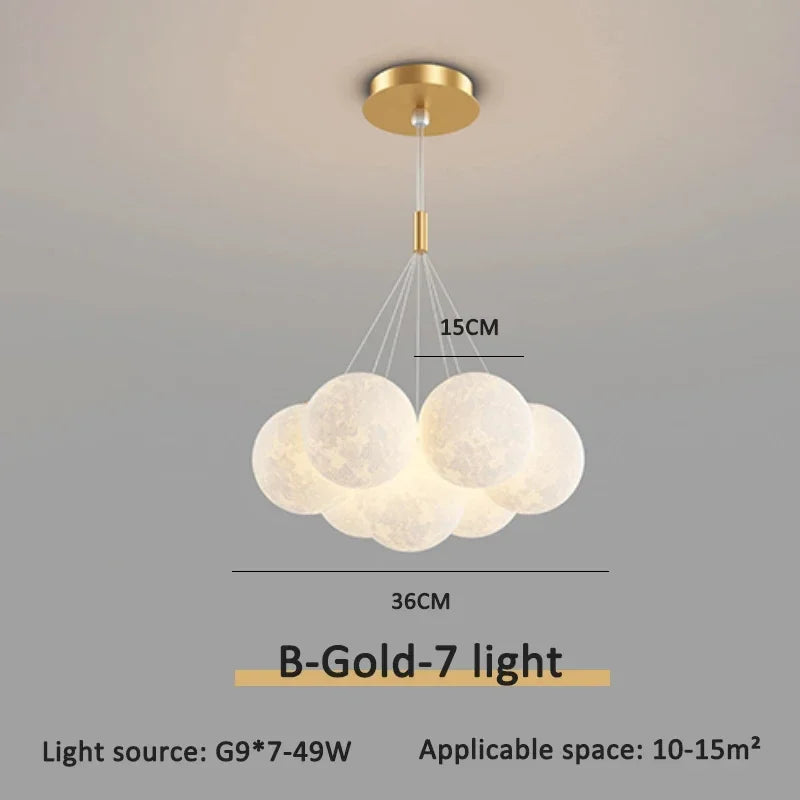 Modern Minimalist LED Ceiling Pendant Lamps Design Cream Ball Chandelier Light Home Decor for Living Dinning Room Bedroom Indoor