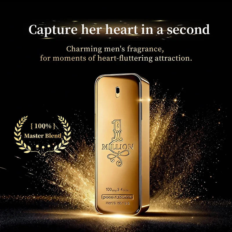 Paco Rabanne 1 Million for Men Eau de Toilette Spray 3.4 oz Spicy Cinnamon Citrus Amber Leather 24 Hour Long Lasting Cologne