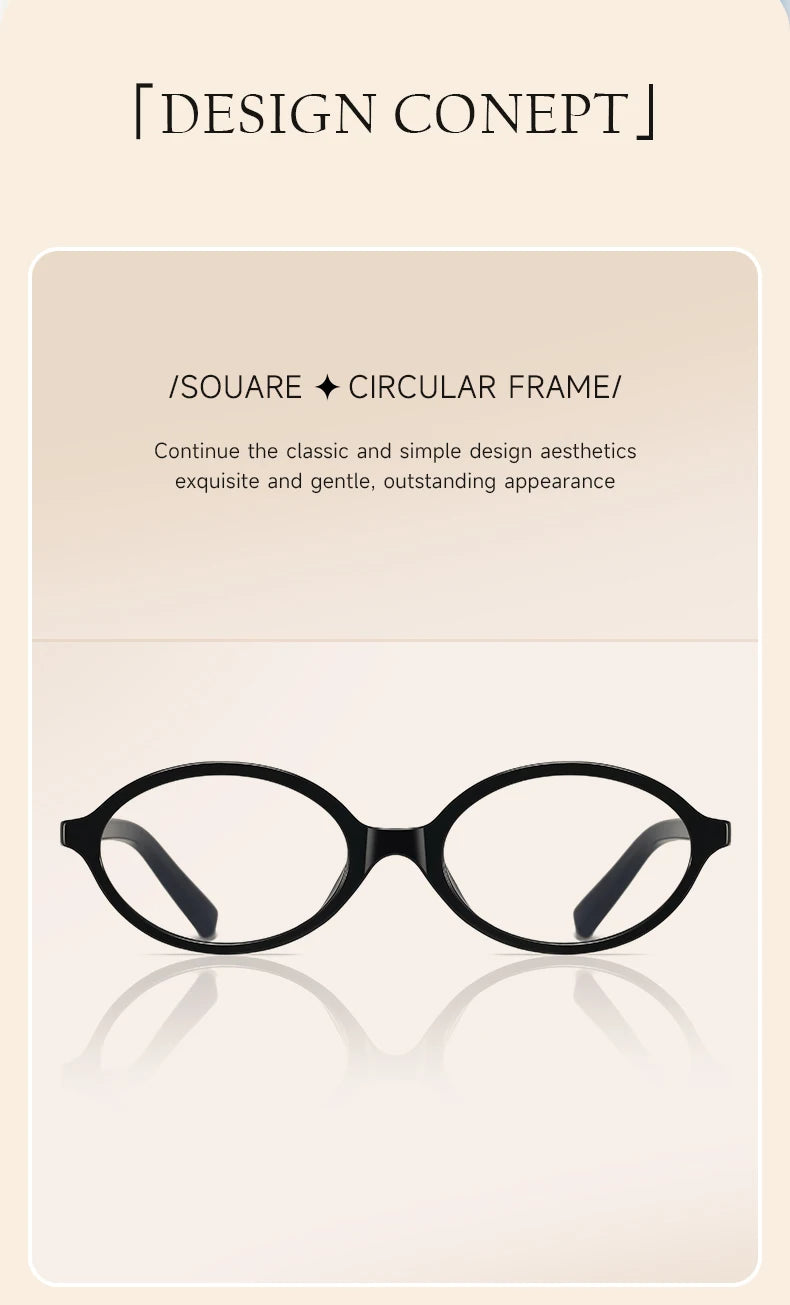 2025 BEAU FIVE New Women's Retro High-End Oval Frame Photochromic Glasses - Slimming and Suitable for Natural Looks F102