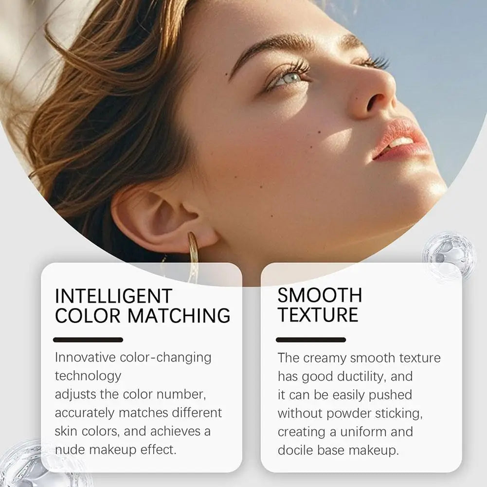 Lightweight Korean Changing Foundation Stick Hydrating Non-Sticky 20H Long-Wear Brightening Built-in Brush for All Skin Types