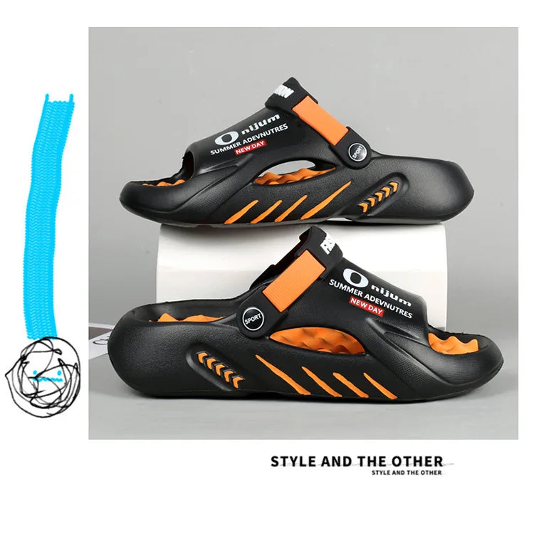 Pallene Summer Men's Slippers EVA Lightweight Slides Indoor Outdoor Sandals Leisure Beach Shoes Comfort Soft Sole Men's Slippers