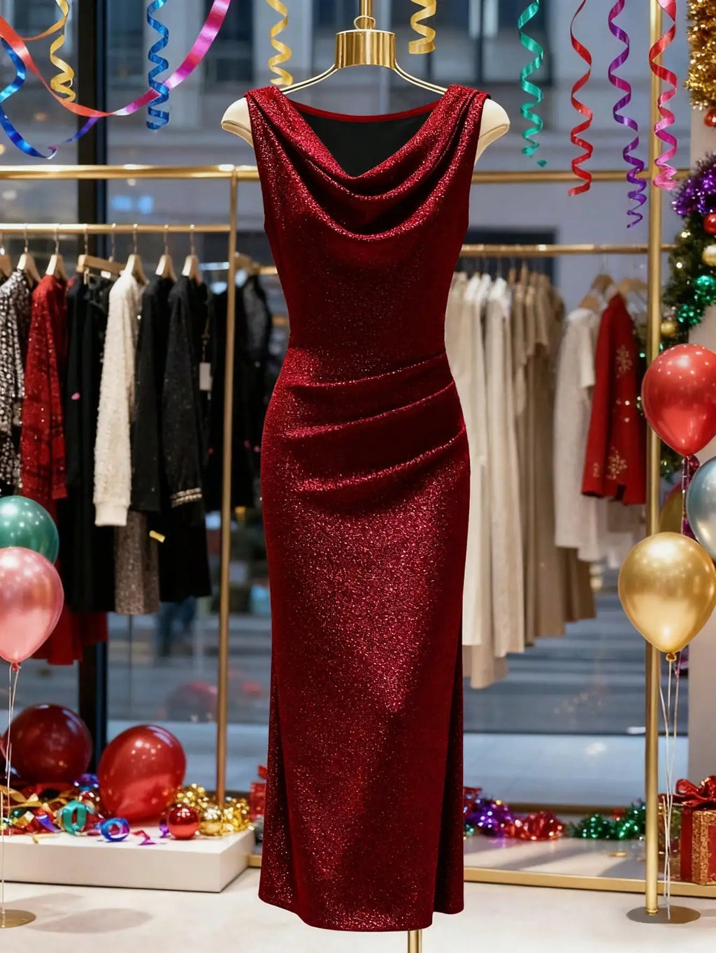 Fashionable New Summer Elegant Sleeveless Sparkling Bodycon Evening Gown