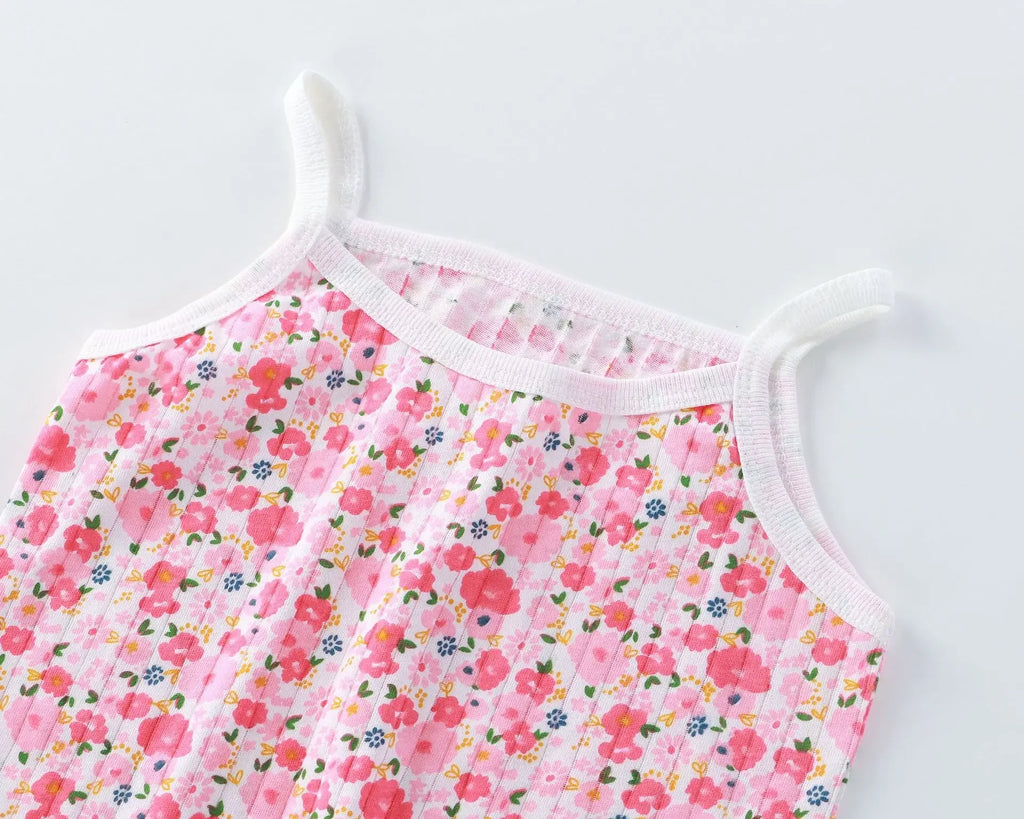 Girls Summer Clothes Sets 2025 Summer New Baby Sleeveless Tops + Shorts 2 Pieces Suit Girls Clothing Set Kids Cotton Clothes