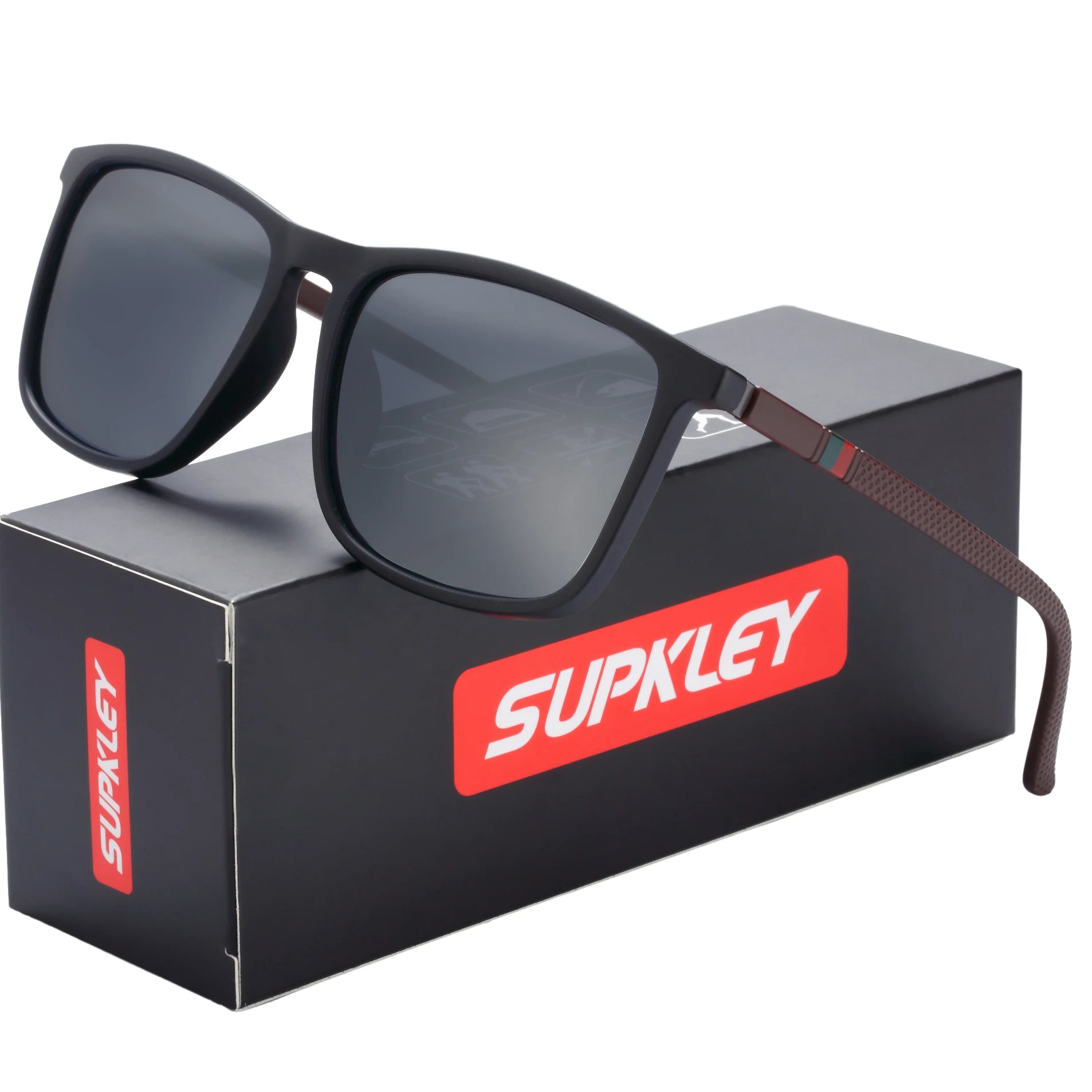 SUPKLEY Men's Polarized Sunglasses Driver Driving Fishing Sunglasses Outdoor Cycling Sports Glasses UV400 Eyewear Accessory