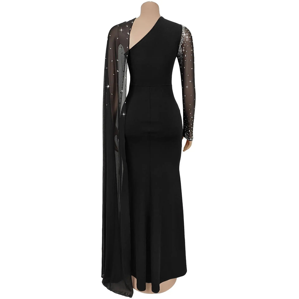 African Dresses For Women 2025 New Elegant Africa Clothing Turkey Wedding Party Long Dress Luxury rhinestone party dress Outfits