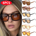 3pcs/6pcs New Parallel Bars Versatile Sun Glasses Retro Fashion Outdoor Sunglasses Riding UV Protection Eyeglasses Female