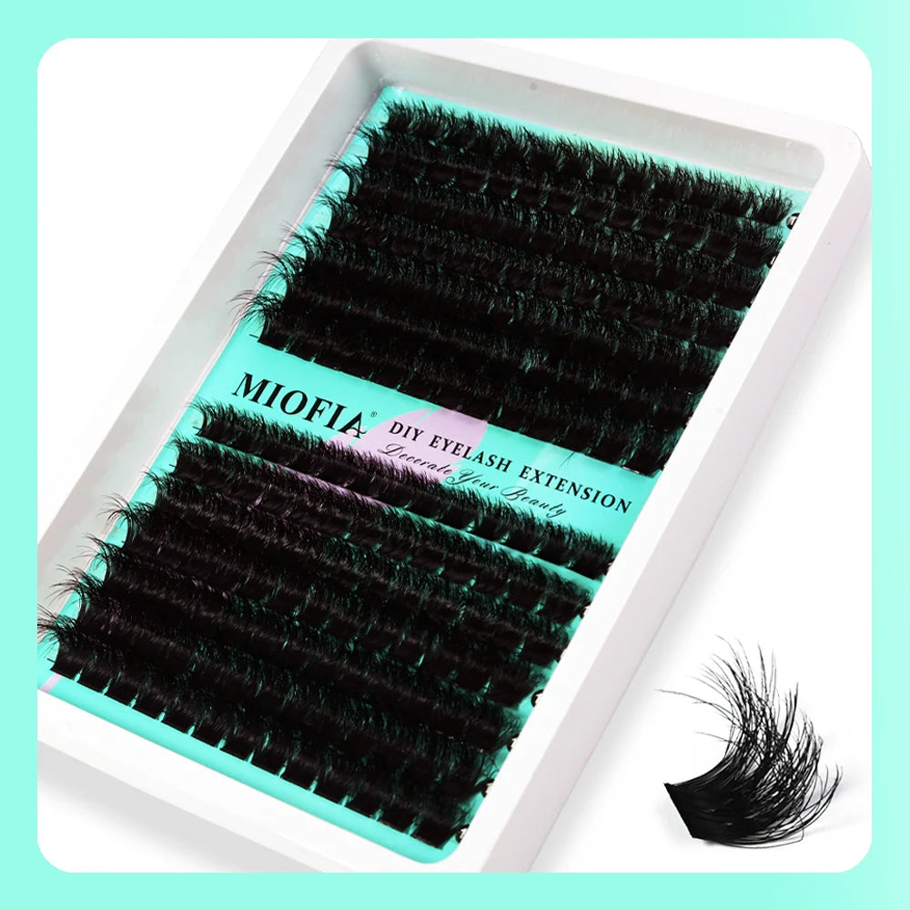 MIOFIA Wispy Thick Lashes Cluster 50D 80D 100D 150D Natural Fluffy False Eyelash Extension Cat Eye Lashes Mixed Tray Makeup