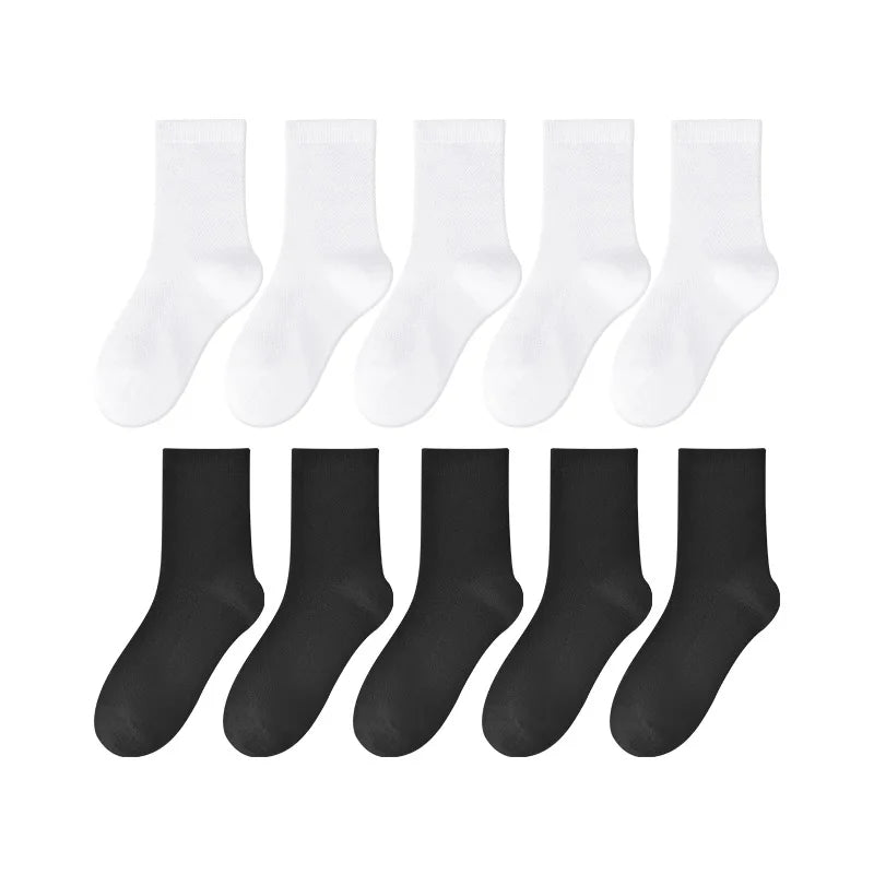 Children's pure cotton seamless socks,mesh thin mid-calf style for summer, suitable for students to wear to school, for sports