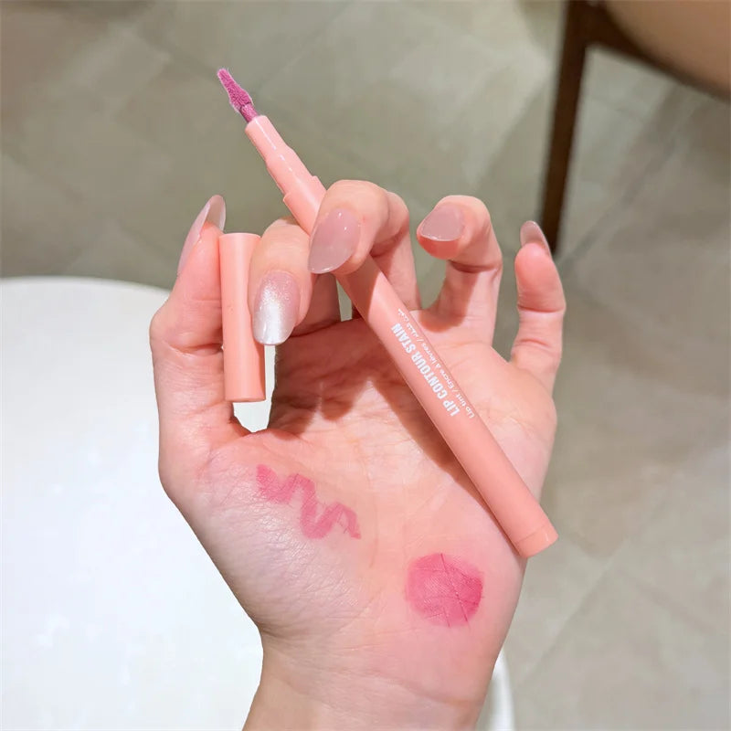 8Color Lip Liner Pen Set Long-Lasting Waterproof Sweatproof Easy Coloring Non-fading Color Rendering Lip Gloss Set Beauty Makeup
