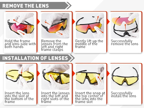 KAPVOE Polarised Cycling Glasses Outdoor Bicycle UV400 Goggles 5 Interchangeable Lenses Unisex Sports Sunglasses for Men Women
