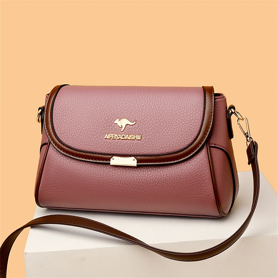 Solid Color Top Quality Leather Small Shoulder Bagsfor Women 2026 Hot Messenger Bags with StrapDesigner Crossbody Bag Sac AMain