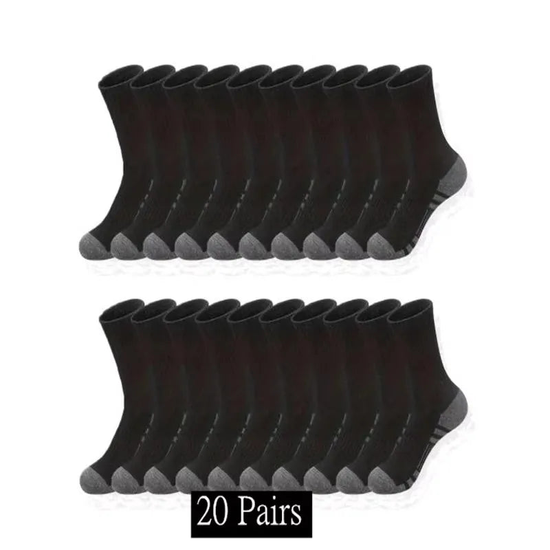 10/20/30 Pairs Men's Classic Crew Socks Unisex Sports Socks for Men Running Basketball Anti-slip Outdoor Breathable Man Socks