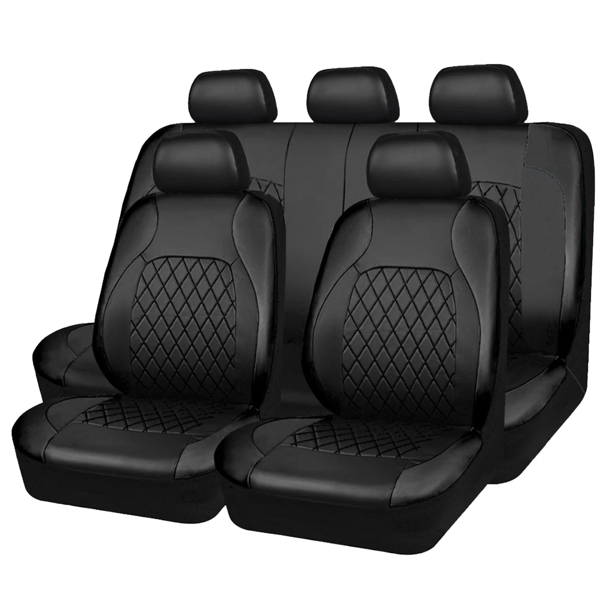 Universal Internal Seat Covers 4PCS All-Season Quilted Faux Leather Car Seat Cover