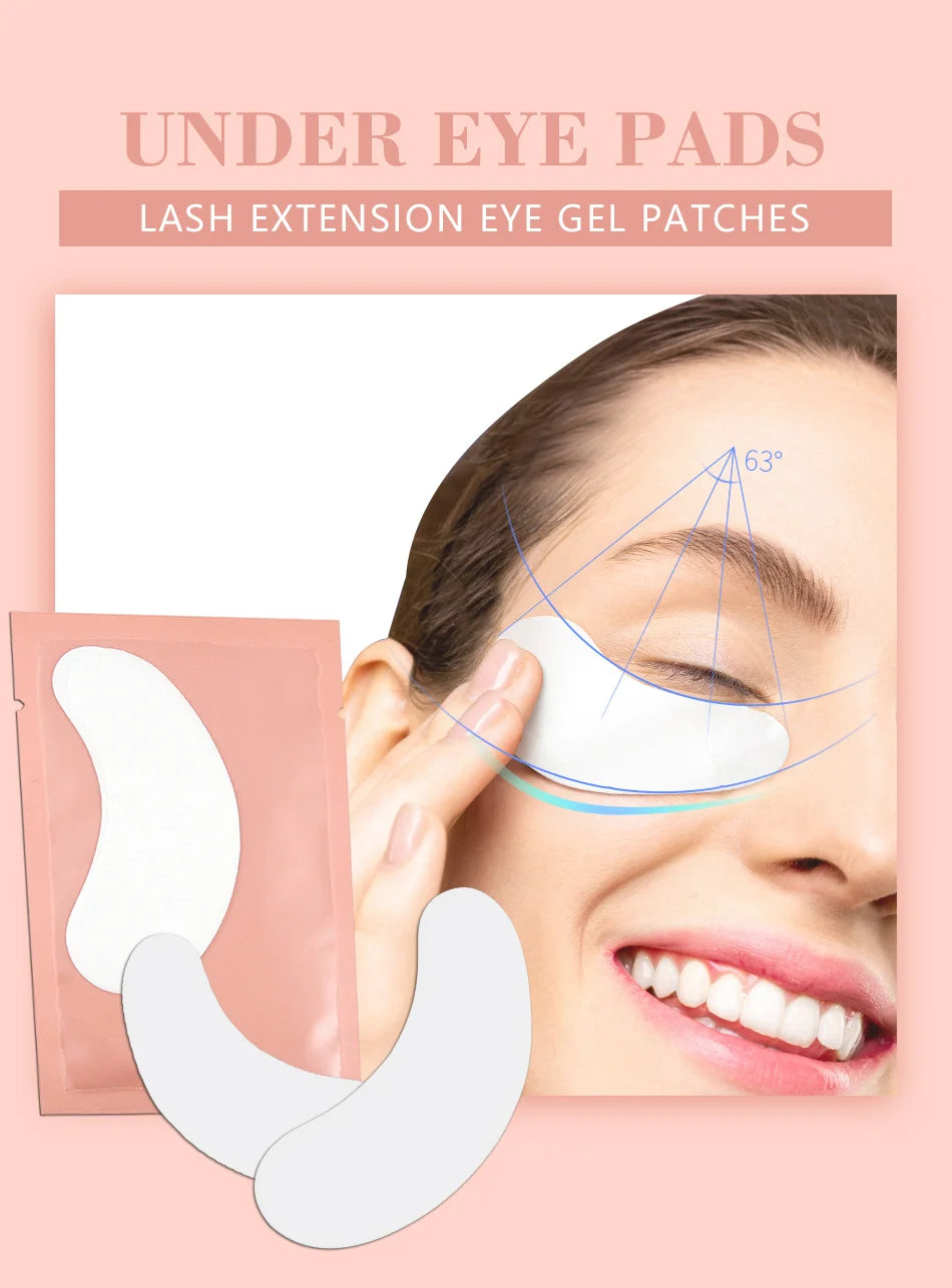 50Pairs/Lots Eyelash Extension Patch Under Eye Pads Hydrogel Patches For Extension Lint Free Stickers Eyelash patches Makeup