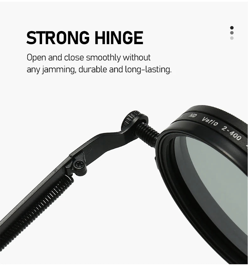 Polarized Round Sunglasses ND9 Adjustable Dimming Sun Glasses Steampunk Men Women Retro Punk Fishing Eyewear Outdoor With Case