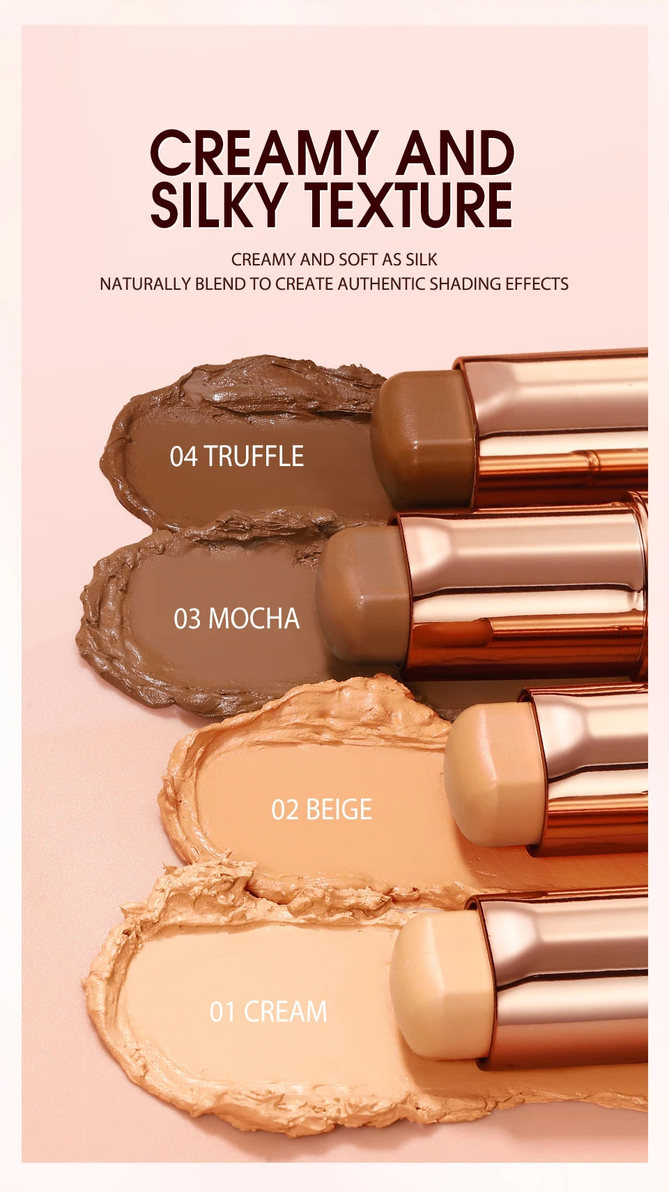 O.TWO.O Contour Stick Cream Long-wear Lightweight Brighten Stick Easy to Sculpt Face Concealer Bronzer Contouring Makeup Pen